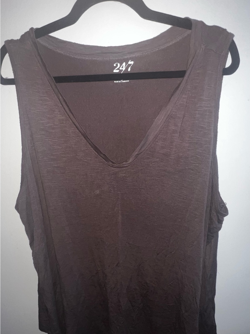 47 Brown Sleeveless V-Neck Tank Top